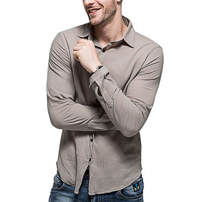 Casual long sleeve shirt for men in linen blend Lune London