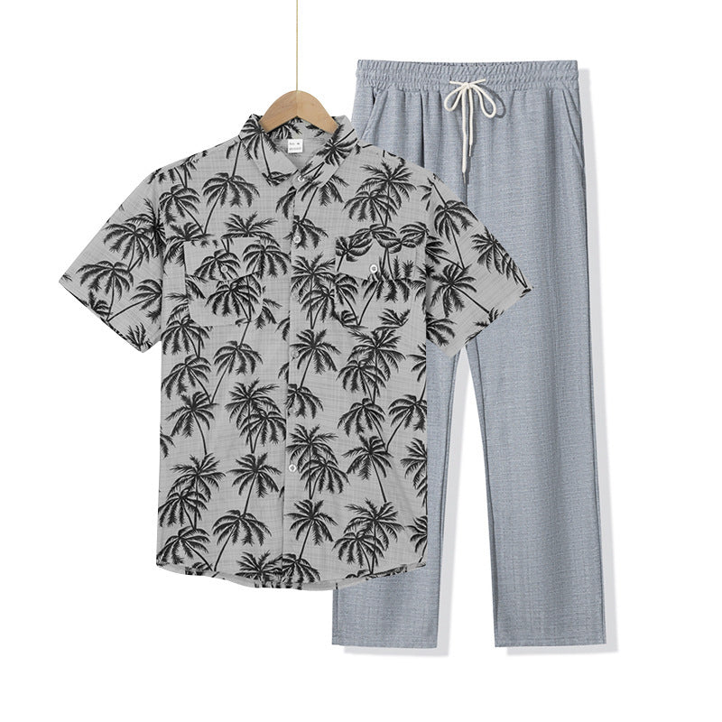 Casual men's outfit with tropical print and comfortable pants Lune London