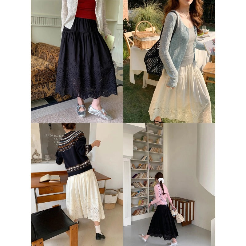 Women's pleated skirt with tasteful eyelet pattern Chic & Stil