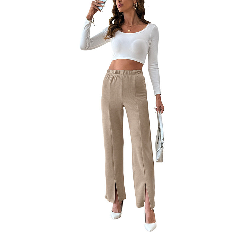 Wide palazzo pants for women with elegant slits Lune London