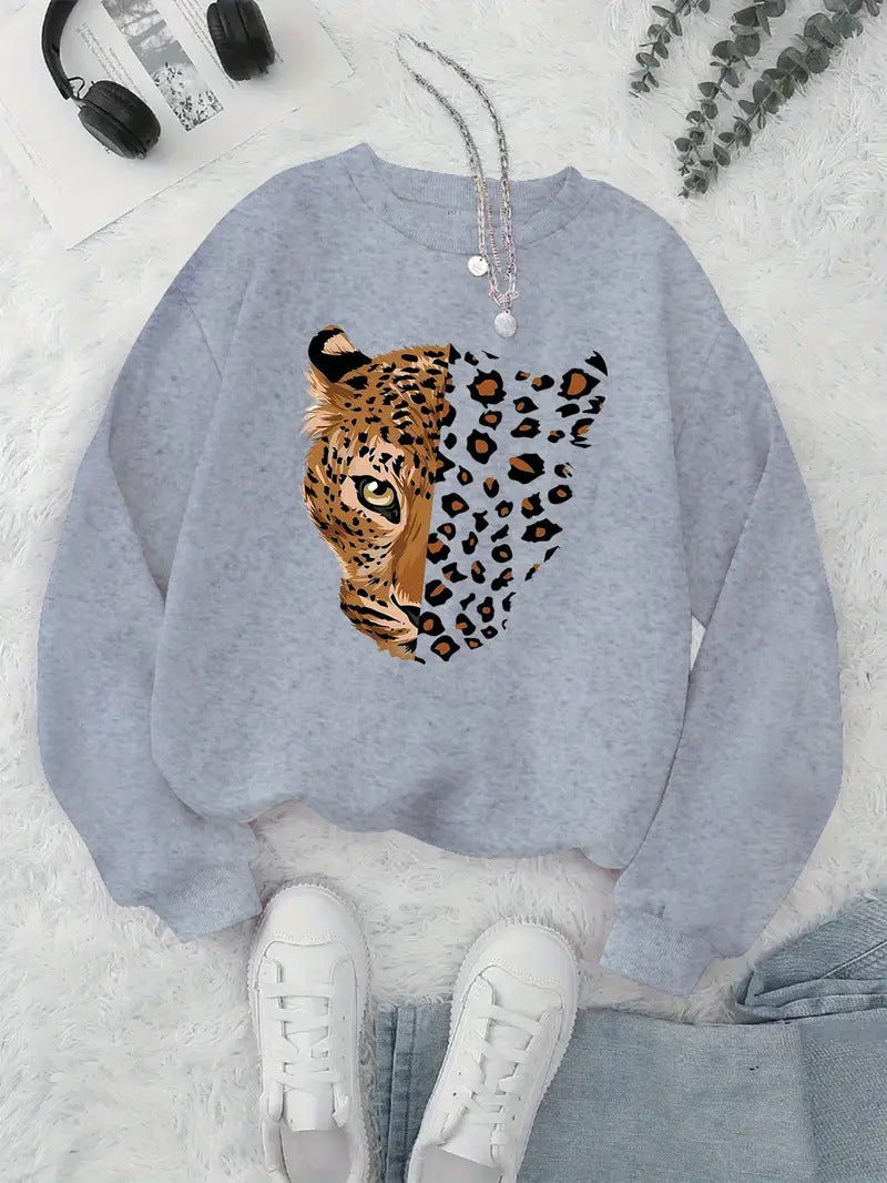 Sweatshirt femme avec motifs léopard Chic & Stil