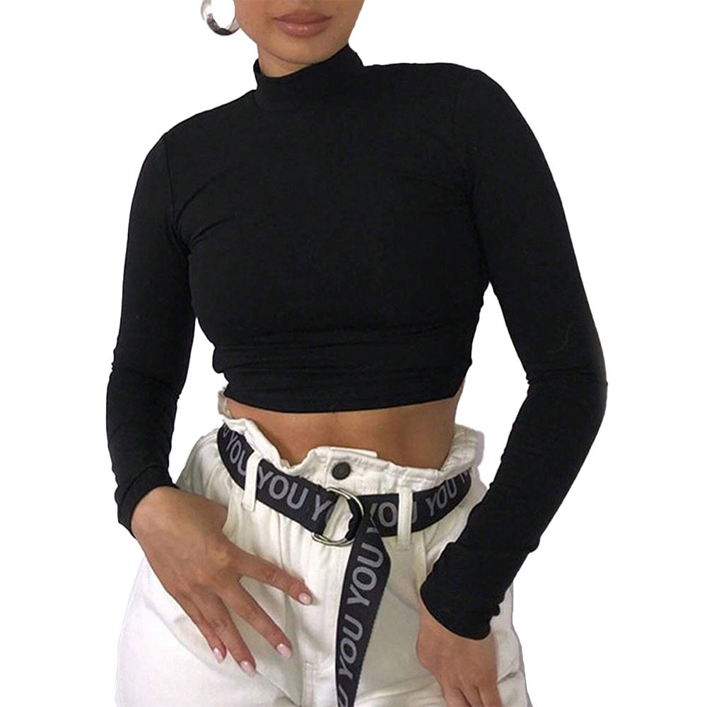 Chemise cropped à manches longues ajustée pour femme Chic & Stil