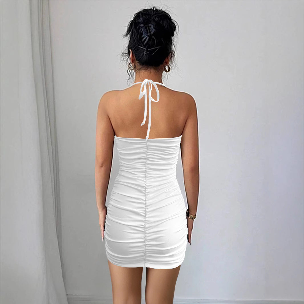 Women Sexy Mini Dress with Cut-out Details and Ruched Design Lune London