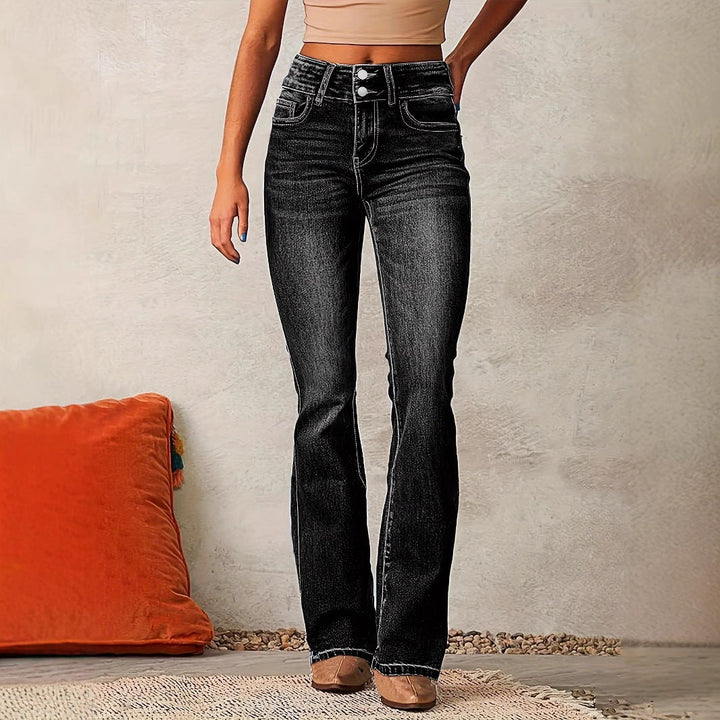 Women High-Waisted Bootcut Jeans Lune London