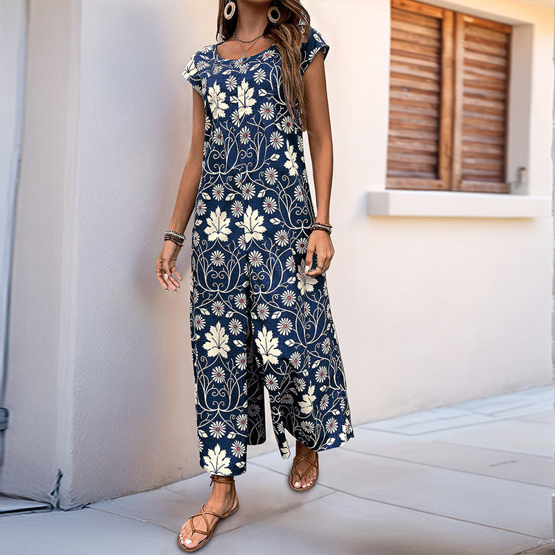 Women’s Jumpsuit with Floral Pattern and Practical Pockets Chic und Stil
