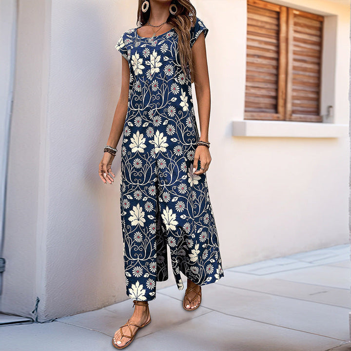 Women’s Jumpsuit with Floral Pattern and Practical Pockets Chic und Stil