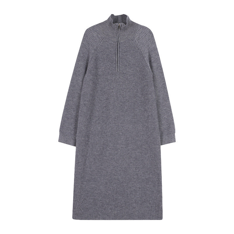 Robe tricotée pour femme avec col montant et fermeture éclair Chic & Stil