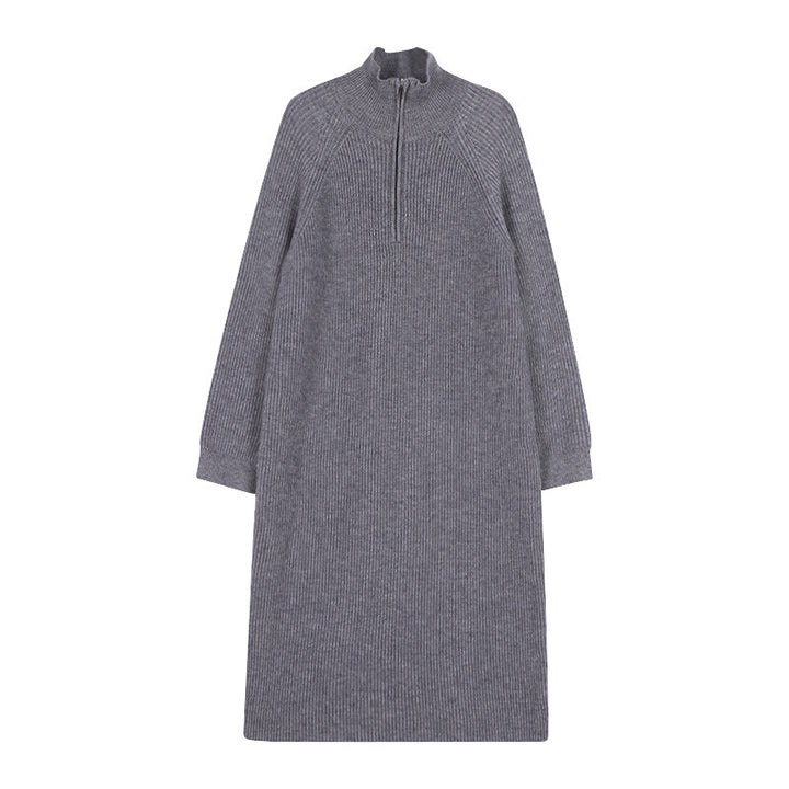 Robe tricotée pour femme avec col montant et fermeture éclair Chic & Stil