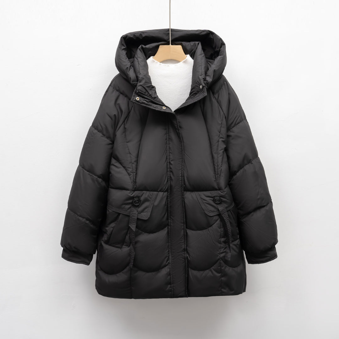 Ladies comfortable quilted jacket with hood Lune London