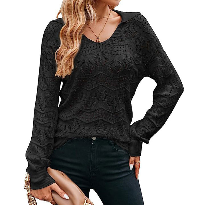 Pull-over tricoté aéré pour femmes avec motif piqué Chic & Stil