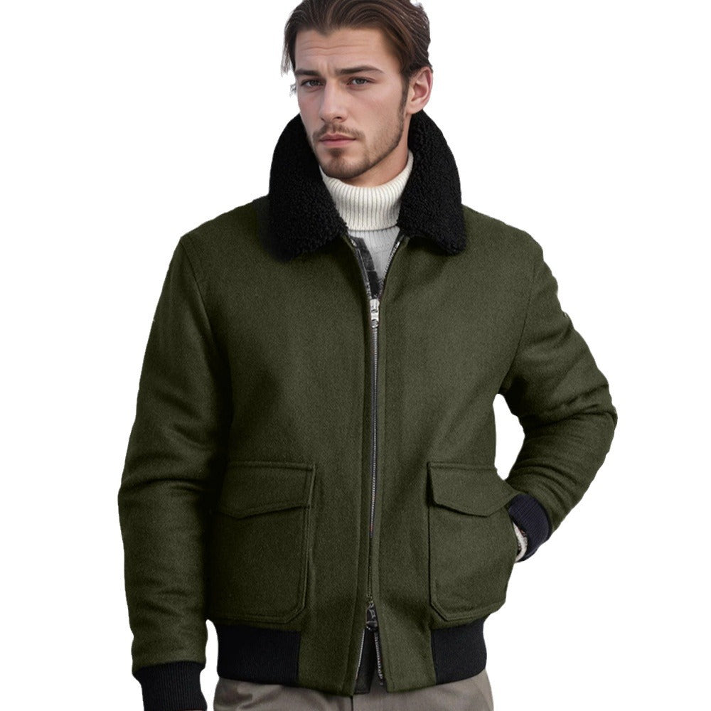 Warm fleece jacket for men with high collar and practical pockets Lune London