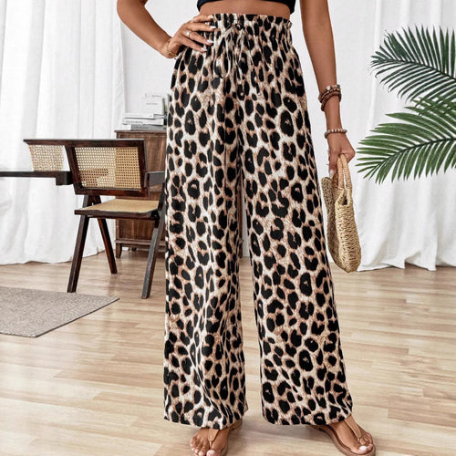 Pantalons palazzo larges pour femmes imprimé animal Chic & Stil