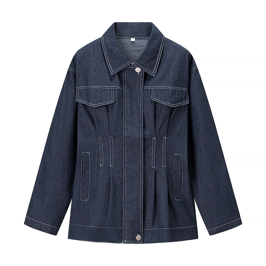 Women's denim jacket with practical patch pockets and modern darts Lune London