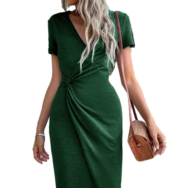 Robe portefeuille pour femmes avec drapé élégant et fente haute Chic & Stil