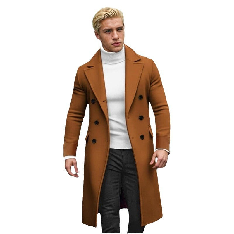Elegant double-breasted coat for men with high collar Lune London