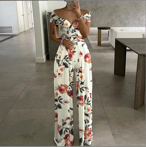 Ladies Off-Shoulder Floral Jumpsuit Lune London