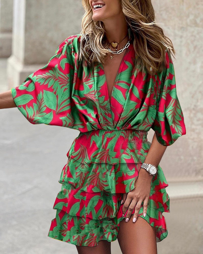 Airy tunic dress for ladies with romantic ruffle elements and an elastic waist Lune London