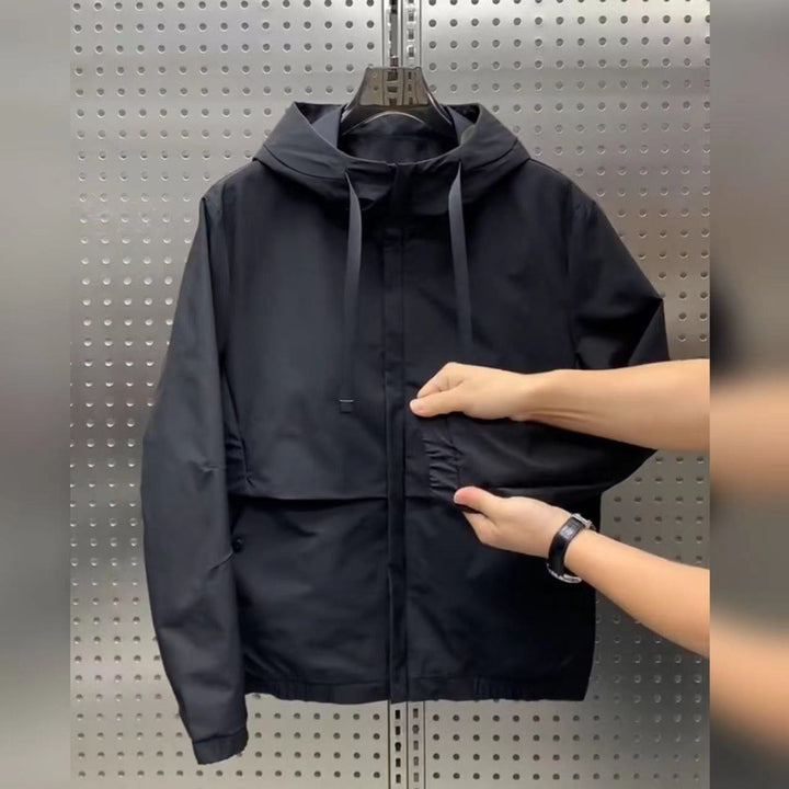 Leisure jacket for men with adjustable hood and practical piped pockets Lune London