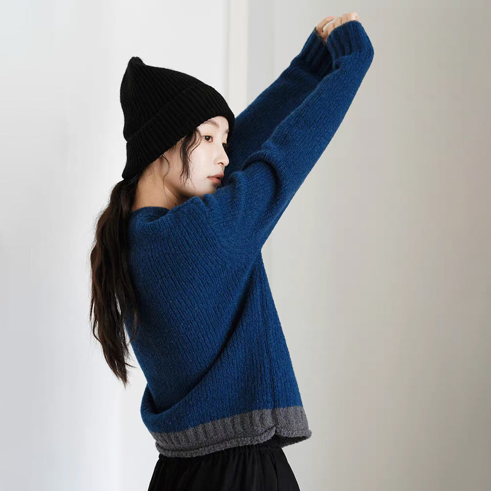 Pull chunky en tricot pour femmes avec col asymétrique et détail de bouton innovant Chic & Stil