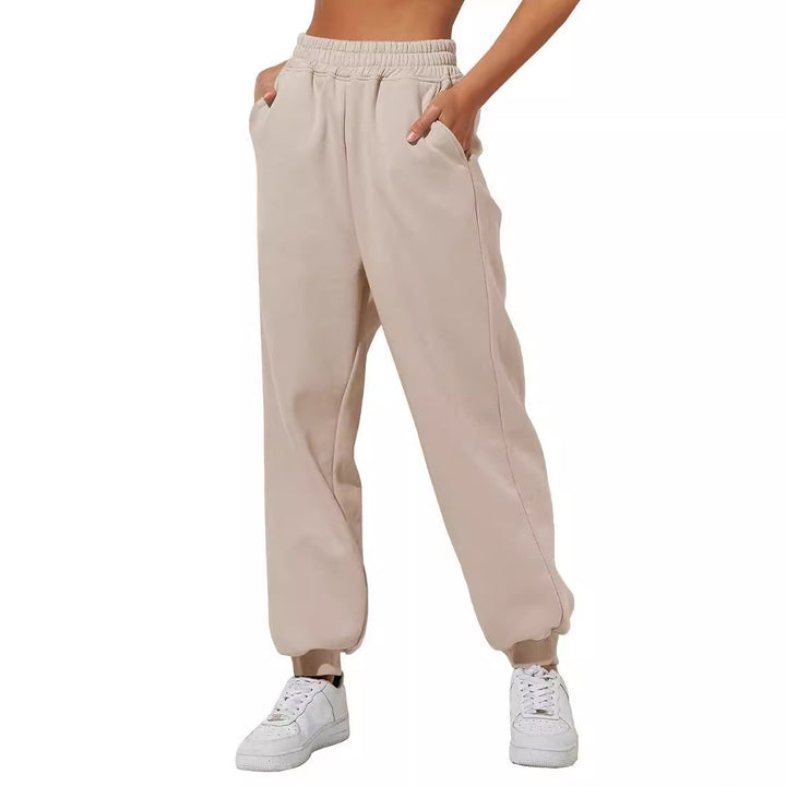 Casual women's jogger pants with elastic waistband and practical pockets Lune London