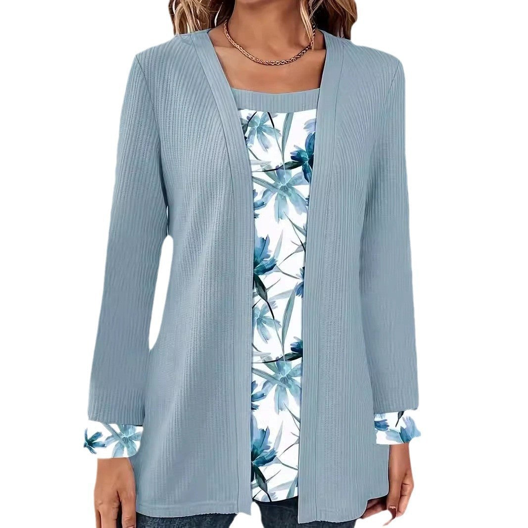 Ladies casual cardigan with floral lining and long sleeves Lune London