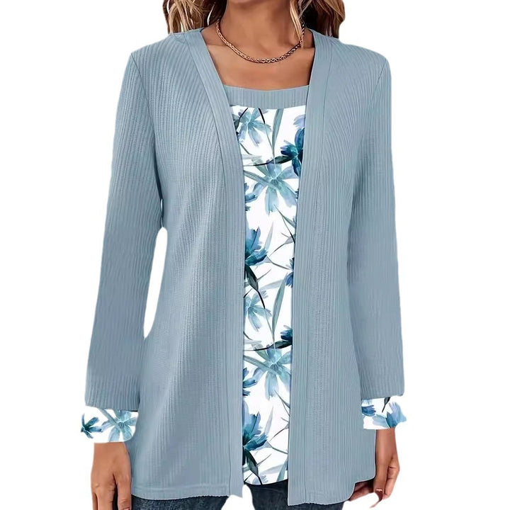 Ladies casual cardigan with floral lining and long sleeves Lune London