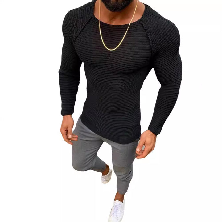 Men's long sleeve knitted shirt with an elegant Lune London structure