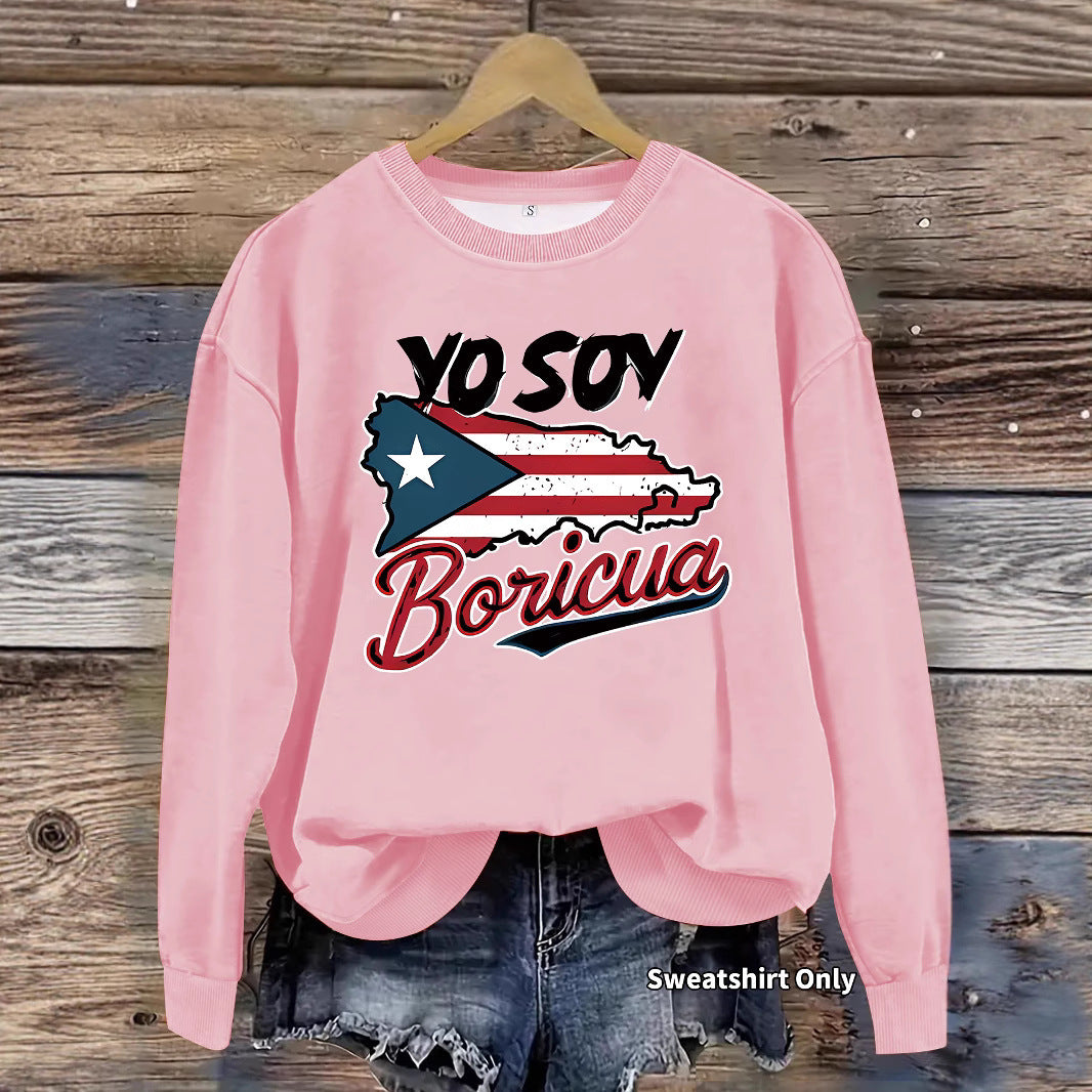 Sweatshirt femme avec design créatif Porto Rico et coupe décontractée Chic & Stil