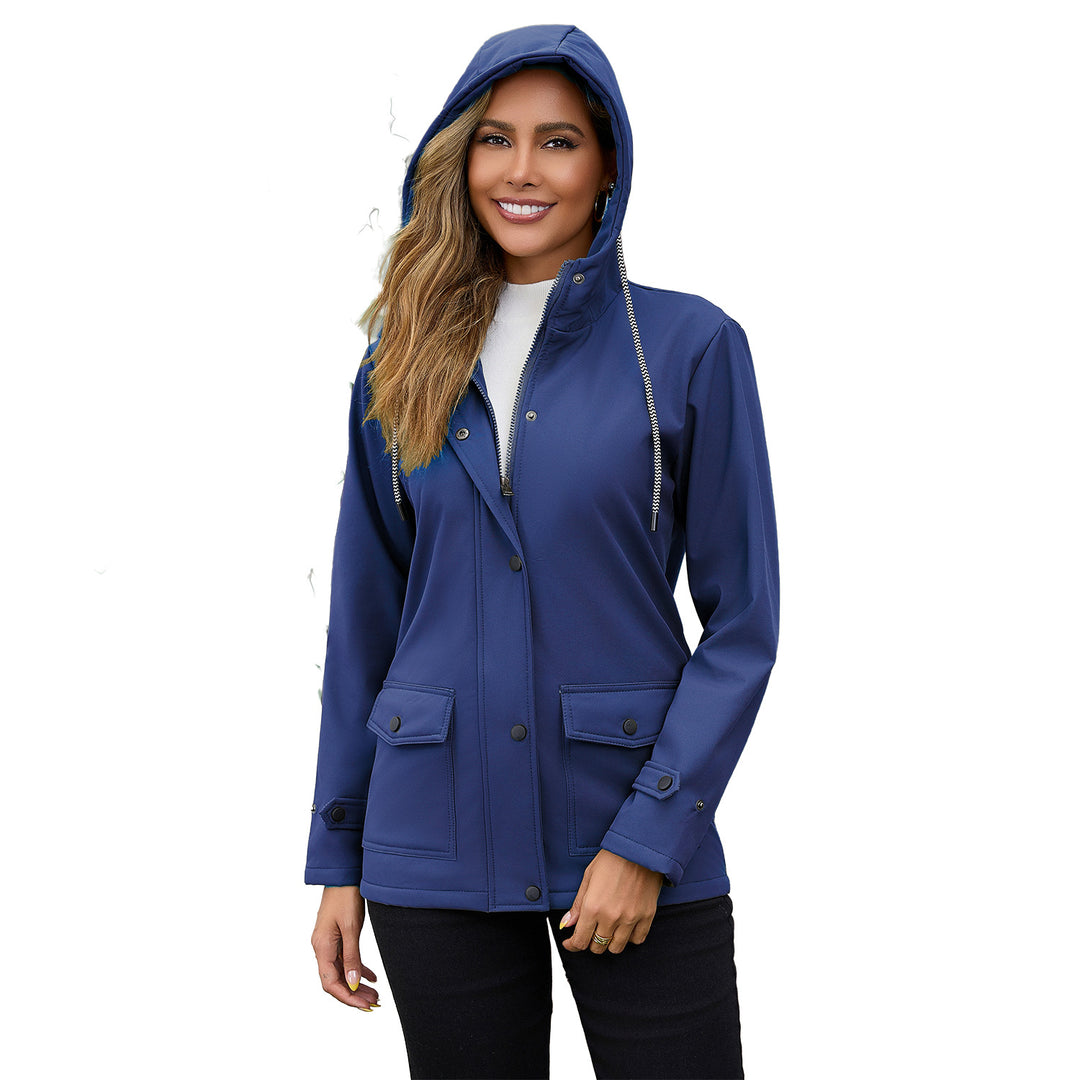 Women waterproof hooded jacket with soft fleece lining Lune London