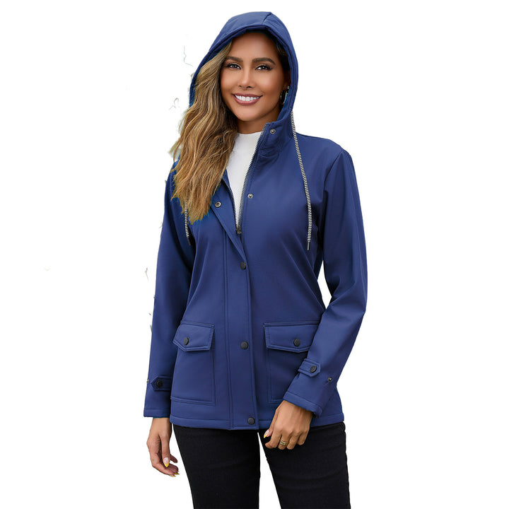 Women waterproof hooded jacket with soft fleece lining Lune London