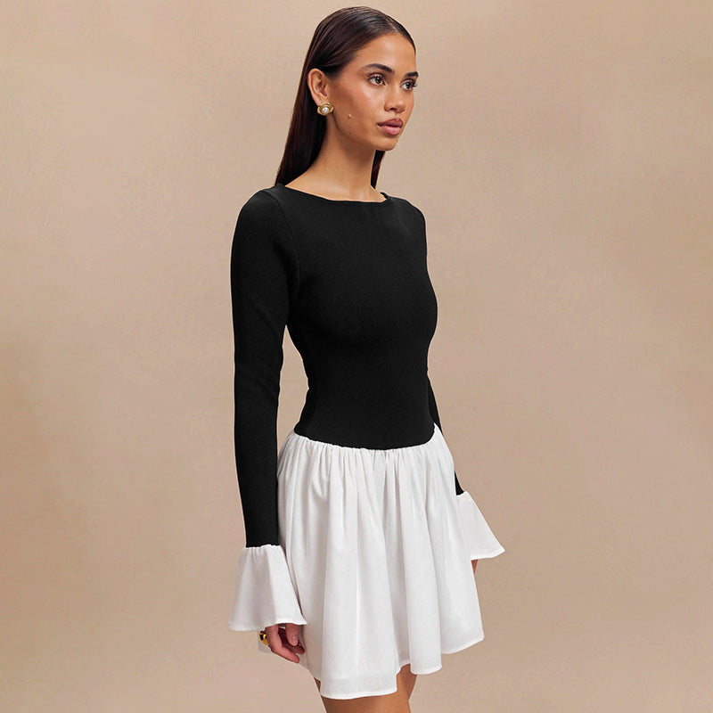 Fashionable women's dress with contrasting skirt Lune London