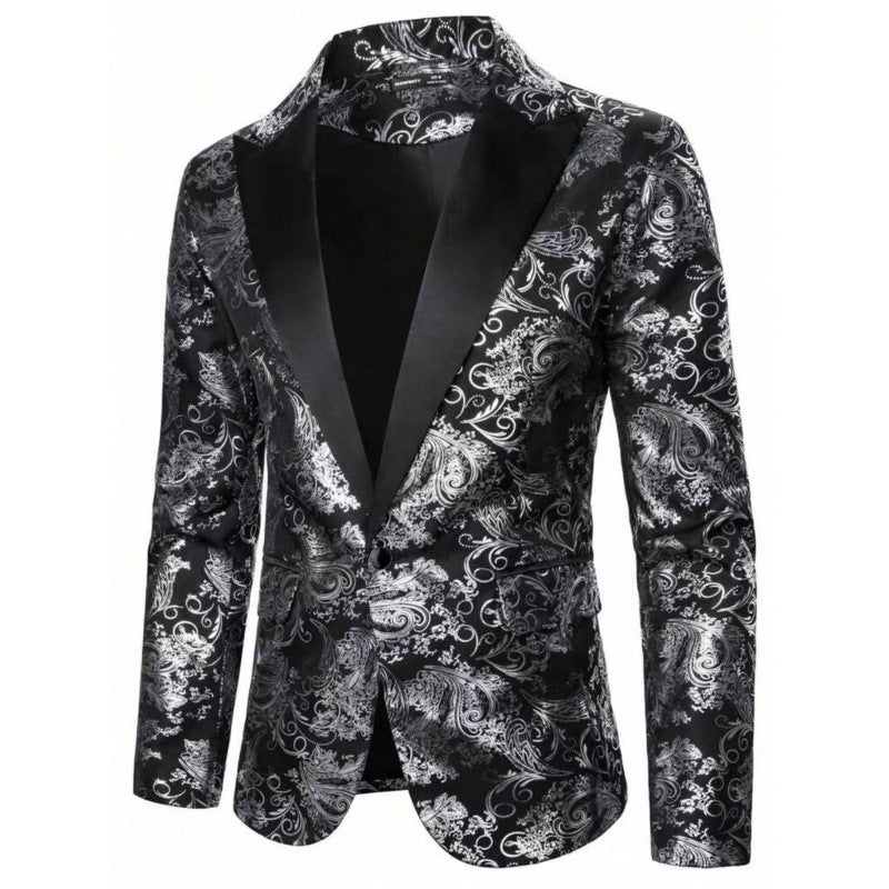 Elegant tuxedo blazer for men with floral jacquard pattern Lune London