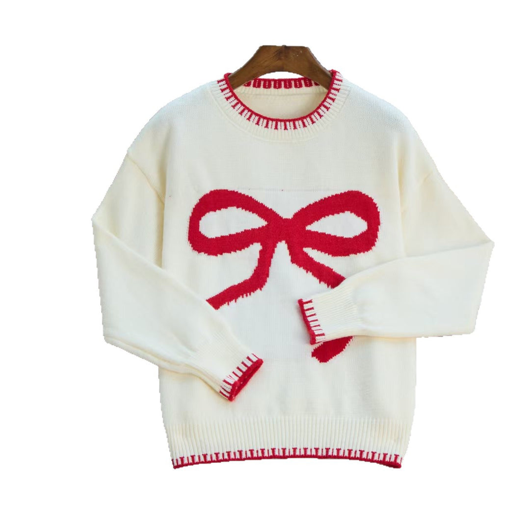 Patterned sweater for women with bow pattern Lune London