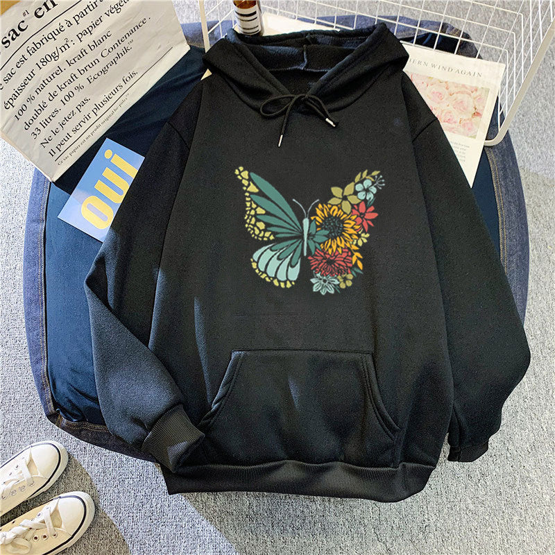 Women's hoodie with floral butterfly design Chic & Stil