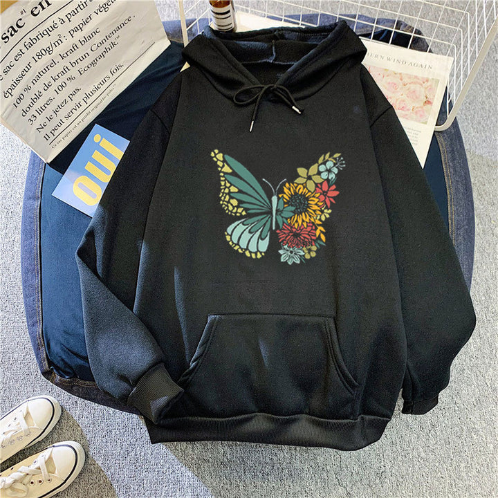 Women's hoodie with floral butterfly design Chic & Stil