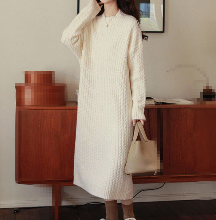 Robe en tricot pour femme au design décontracté avec motif structuré Chic & Stil