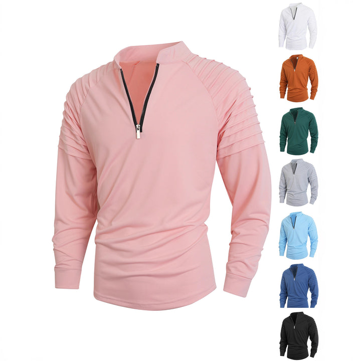 Modern men's long sleeve sport shirt with zipper closure and structured design Lune London