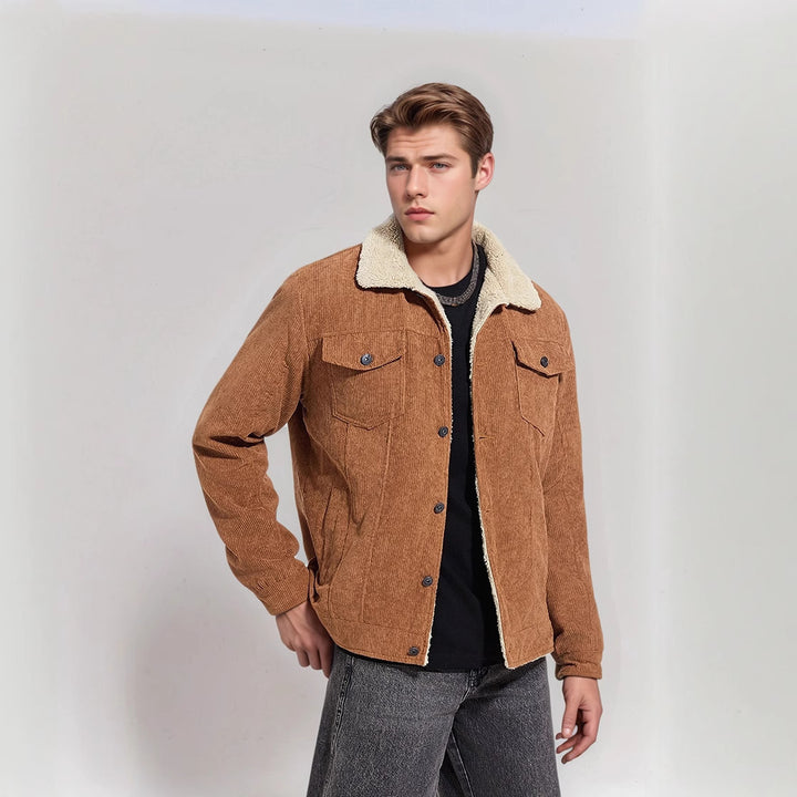 Comfortable corduroy jacket for men with warm lining Lune London