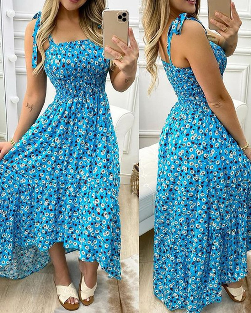 Maxi Floral Dress for Women with Adjustable Straps Lune London