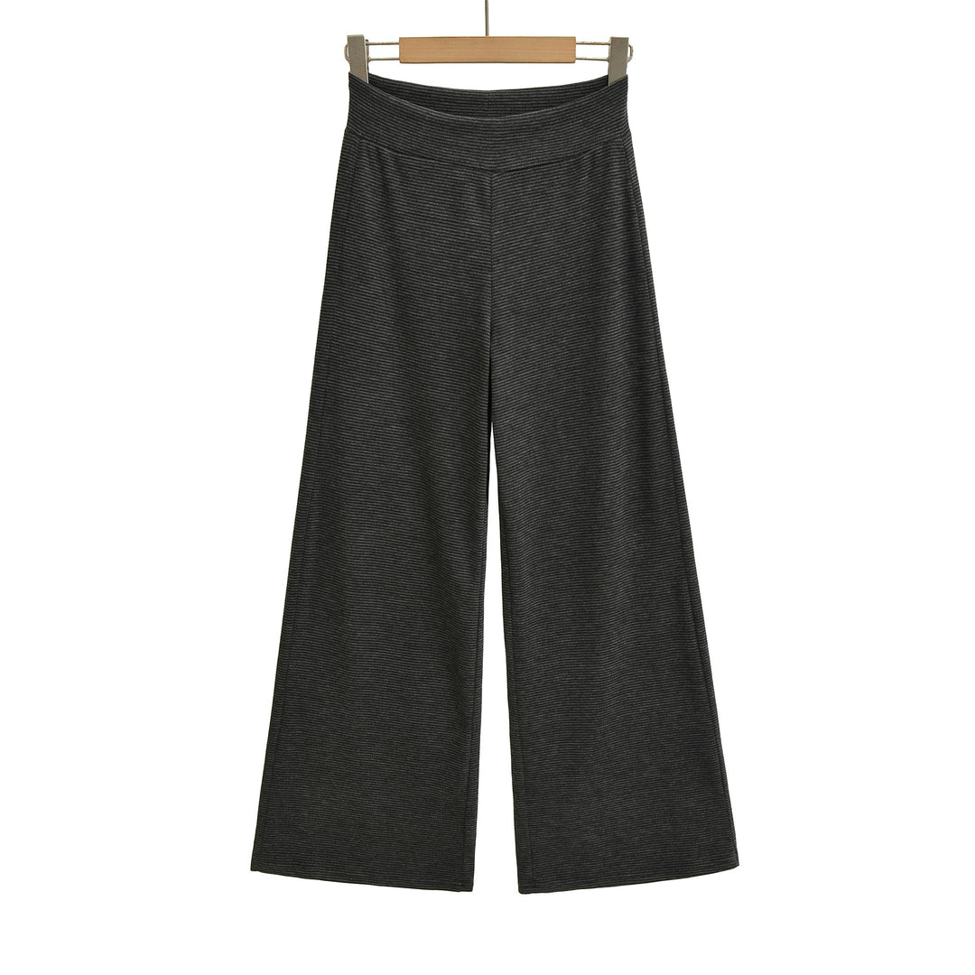 Wide jersey pants for women with high waist Lune London