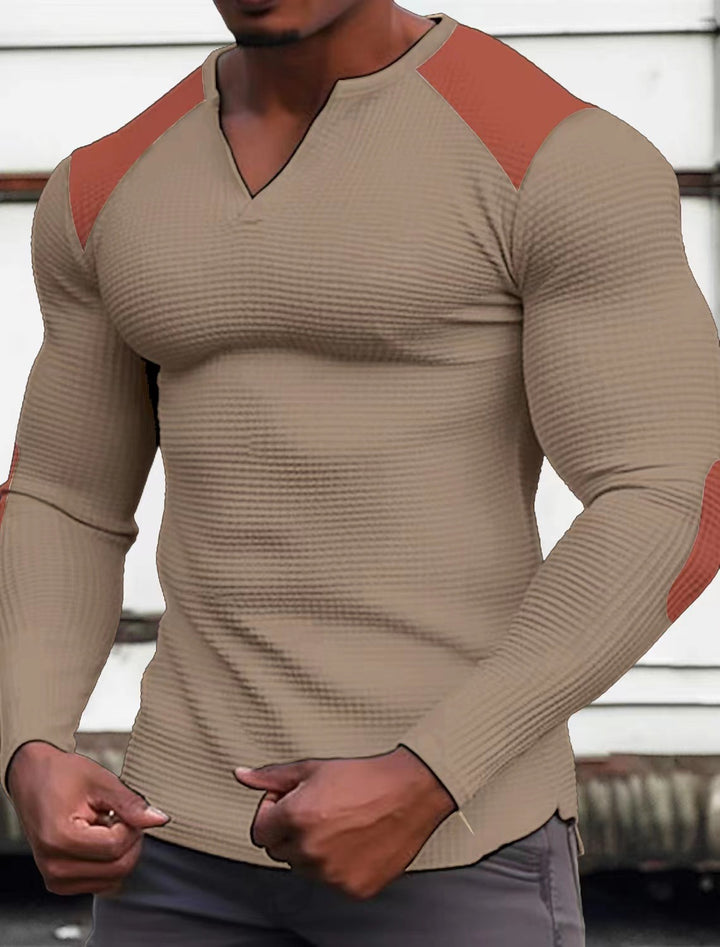 Men's long sleeve shirt with textured fabric and contrasting details Lune London