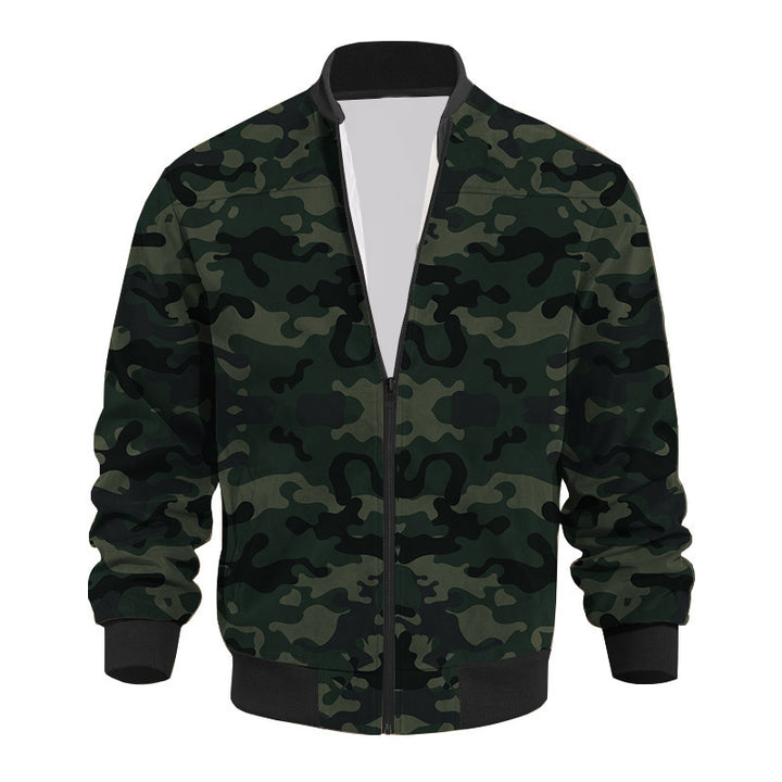 Casual camouflage bomber jacket for men with zipper and pockets Lune London