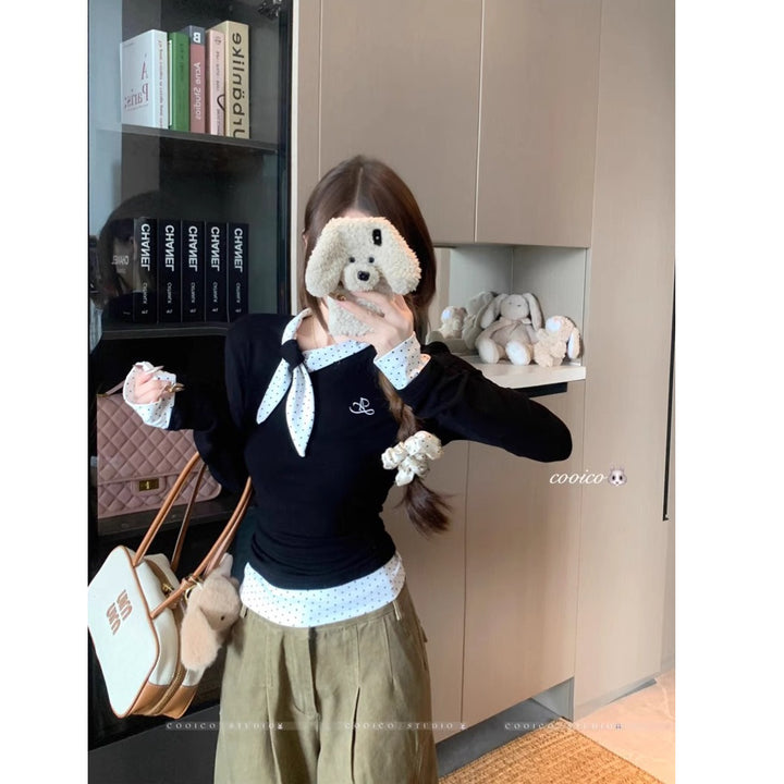 Women's long-sleeve shirt with a stylish collar and fashionable design Chic & Stil