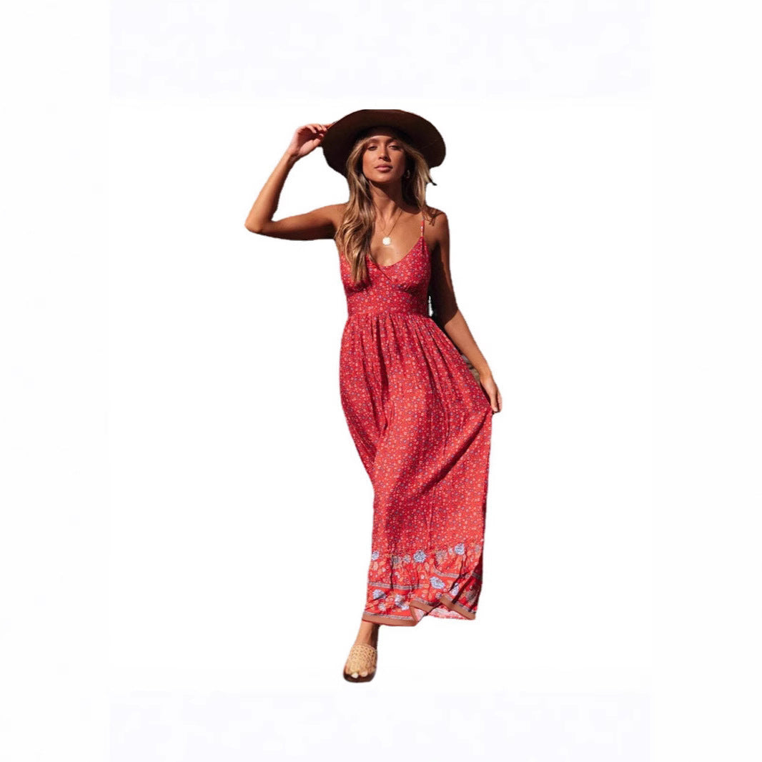 Lune London Floral Pattern Maxi Dress for Women