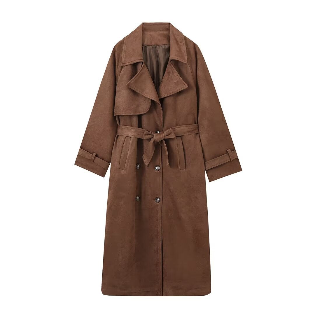 Ladies elegant high-quality suede trench coat Lune London