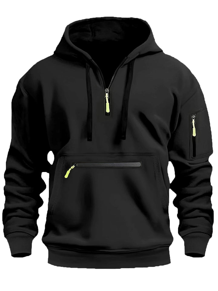 Trendy men's hoodie with practical zip pockets Lune London
