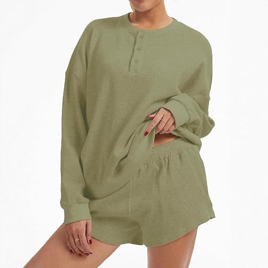 Ensemble de pull surdimensionné décontracté et de shorts Chic & Stil pour femmes