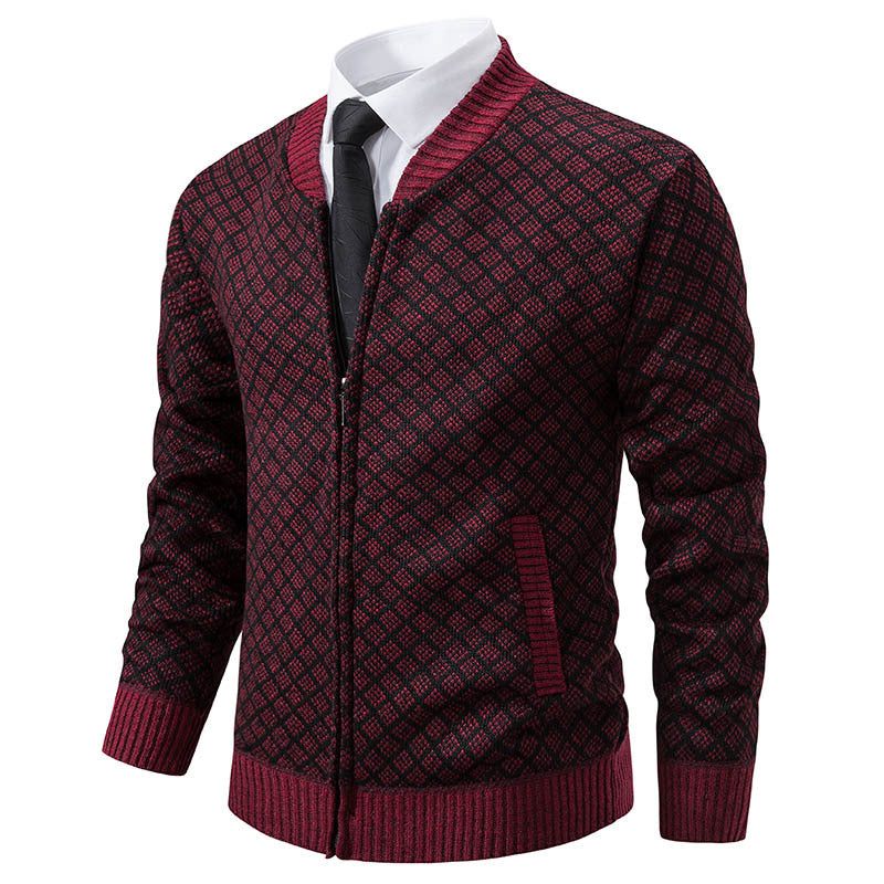 Lune London | Men's cardigan with modern zip closure and textured design