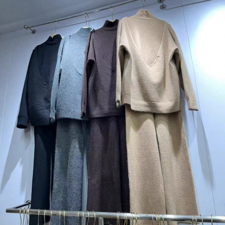 Pull en tricot taille haute pour femmes avec col montant à la mode et matériau doux Chic & Stil