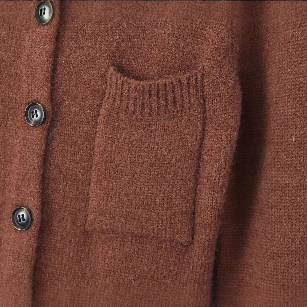 Women long cardigan with pockets and button closure Lune London
